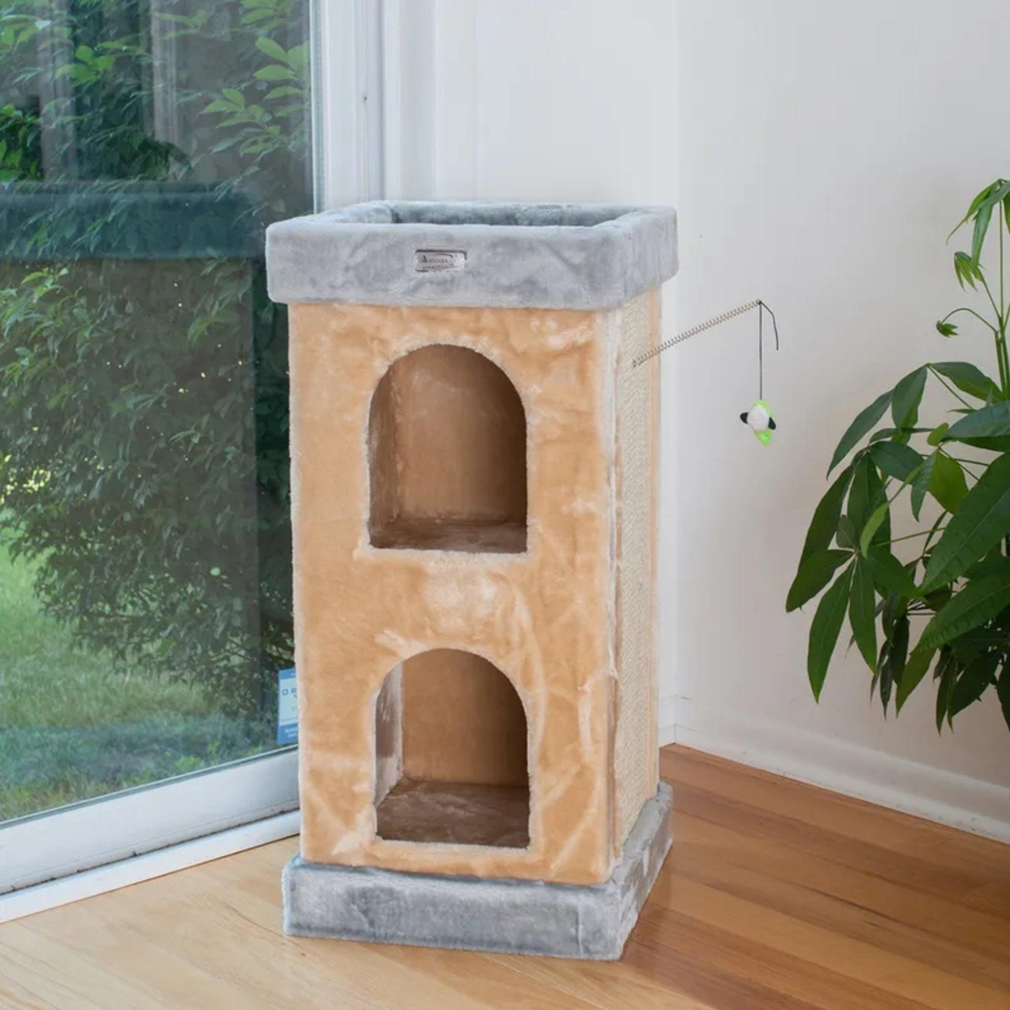 Armarkat Premium Real Wood Double Condo Cat House